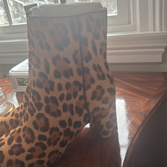 J. Crew Leopard Print Heeled Boots with Pointed Toe - Picture 2 of 3